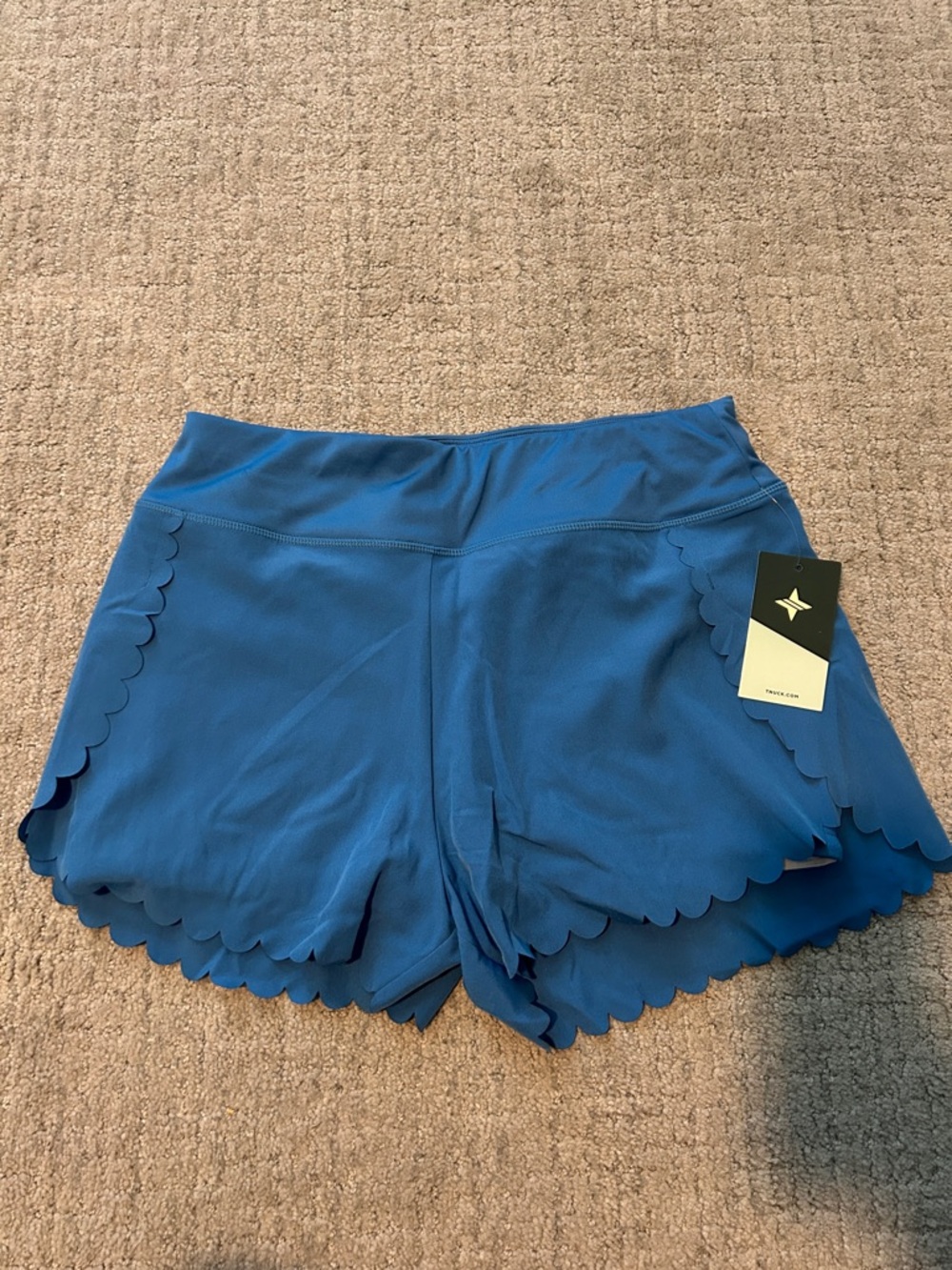 Tuckernuck Blue Scalloped Athletic Shorts